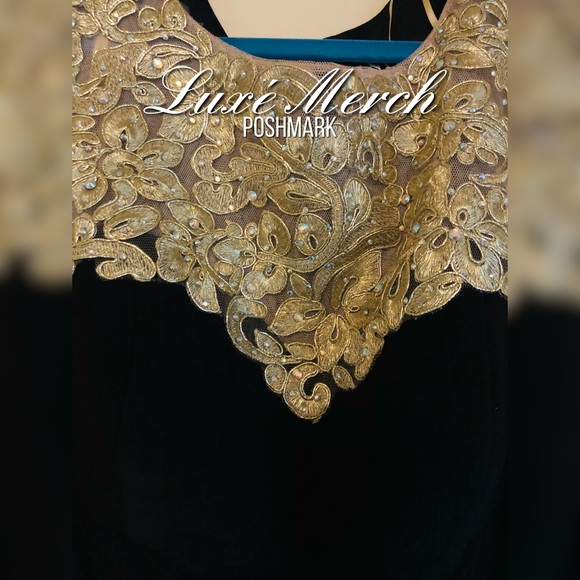 SLNY Black and Gold Evening Gown - Picture 3 of 5